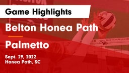 Belton Honea Path  vs Palmetto  Game Highlights - Sept. 29, 2022