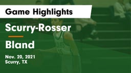 Scurry-Rosser  vs Bland  Game Highlights - Nov. 20, 2021