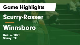 Scurry-Rosser  vs Winnsboro Game Highlights - Dec. 3, 2021