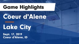 Coeur d'Alene  vs Lake City  Game Highlights - Sept. 17, 2019