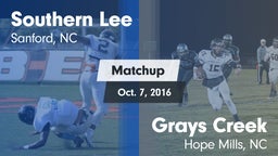 Matchup: Southern Lee High vs. Grays Creek  2016