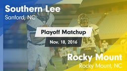 Matchup: Southern Lee High vs. Rocky Mount  2016
