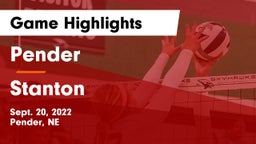 Pender  vs Stanton  Game Highlights - Sept. 20, 2022