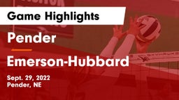 Pender  vs Emerson-Hubbard  Game Highlights - Sept. 29, 2022