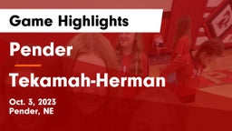 Pender  vs Tekamah-Herman  Game Highlights - Oct. 3, 2023
