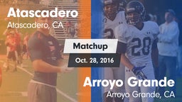 Matchup: Atascadero High vs. Arroyo Grande  2016