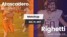 Matchup: Atascadero High vs. Righetti  2017