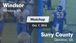 Matchup: Windsor  vs. Surry County  2016