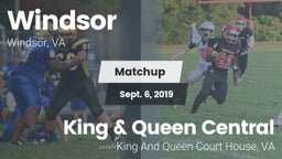Matchup: Windsor  vs. King & Queen Central  2019