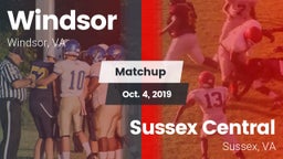 Matchup: Windsor  vs. Sussex Central  2019