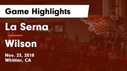 La Serna  vs Wilson  Game Highlights - Nov. 23, 2018