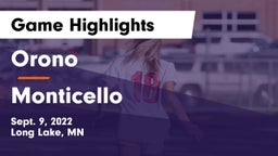 Orono  vs Monticello  Game Highlights - Sept. 9, 2022