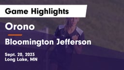 Orono  vs Bloomington Jefferson  Game Highlights - Sept. 20, 2023