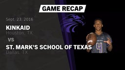 Recap: Kinkaid  vs. St. Mark's School of Texas 2016