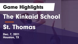 The Kinkaid School vs St. Thomas  Game Highlights - Dec. 7, 2021