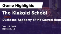 The Kinkaid School vs Duchesne Academy of the Sacred Heart Game Highlights - Jan. 16, 2021