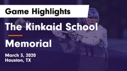 The Kinkaid School vs Memorial  Game Highlights - March 3, 2020
