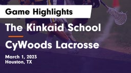 The Kinkaid School vs CyWoods Lacrosse Game Highlights - March 1, 2023