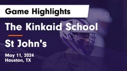 The Kinkaid School vs St John's  Game Highlights - May 11, 2024