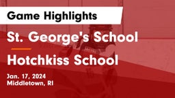 St. George's School vs Hotchkiss School Game Highlights - Jan. 17, 2024