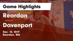 Reardan  vs Davenport  Game Highlights - Dec. 10, 2019