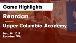 Reardan  vs Upper Columbia Academy Game Highlights - Dec. 18, 2019