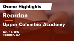 Reardan  vs Upper Columbia Academy Game Highlights - Jan. 11, 2022