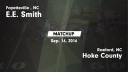 Matchup: E.E. Smith High vs. Hoke County  2016