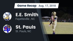 Recap: E.E. Smith  vs. St. Pauls  2018
