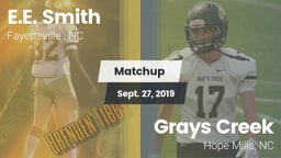 Matchup: E.E. Smith High vs. Grays Creek  2019