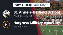 Recap: St. Anne's-Belfield School vs. Hargrave Military Academy  2017