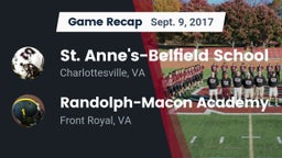 Recap: St. Anne's-Belfield School vs. Randolph-Macon Academy  2017