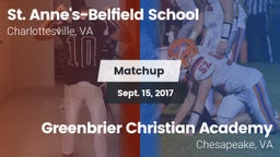 Matchup: St. Anne's-Belfield  vs. Greenbrier Christian Academy  2017