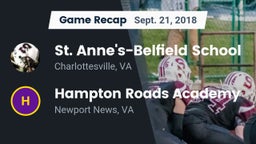 Recap: St. Anne's-Belfield School vs. Hampton Roads Academy  2018