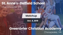 Matchup: St. Anne's-Belfield  vs. Greenbrier Christian Academy  2018