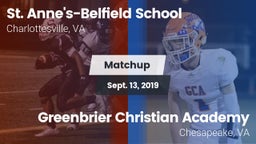 Matchup: St. Anne's-Belfield  vs. Greenbrier Christian Academy  2019