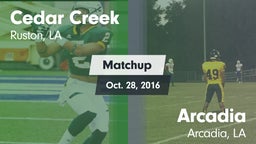 Matchup: Cedar Creek High vs. Arcadia  2016