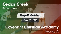Matchup: Cedar Creek High vs. Covenant Christian Academy  2016