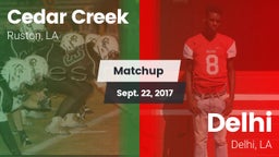 Matchup: Cedar Creek High vs. Delhi  2017