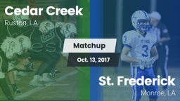 Matchup: Cedar Creek High vs. St. Frederick  2017