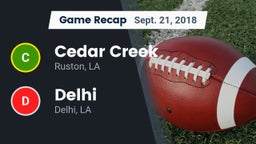 Recap: Cedar Creek  vs. Delhi  2018