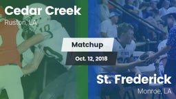 Matchup: Cedar Creek High vs. St. Frederick  2018