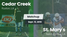 Matchup: Cedar Creek High vs. St. Mary's  2019