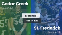 Matchup: Cedar Creek High vs. St. Frederick  2019