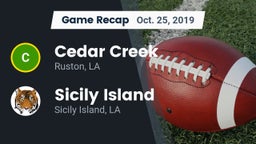 Recap: Cedar Creek  vs. Sicily Island  2019