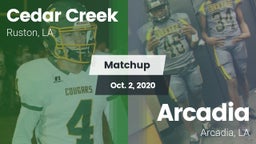 Matchup: Cedar Creek High vs. Arcadia  2020