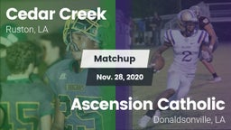 Matchup: Cedar Creek High vs. Ascension Catholic  2020