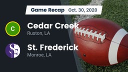 Recap: Cedar Creek  vs. St. Frederick  2020