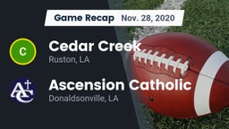 Recap: Cedar Creek  vs. Ascension Catholic  2020