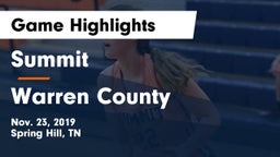 Summit  vs Warren County  Game Highlights - Nov. 23, 2019